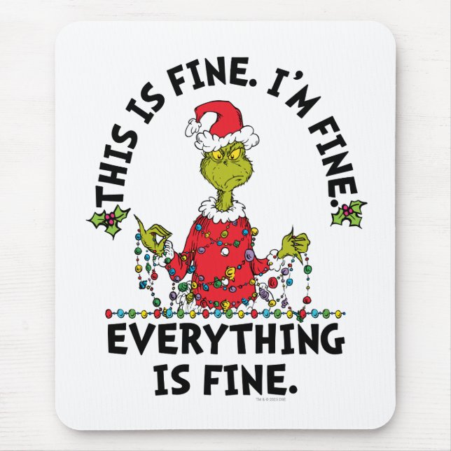 Mousepad Grinch | Everything is Fine (Frente)