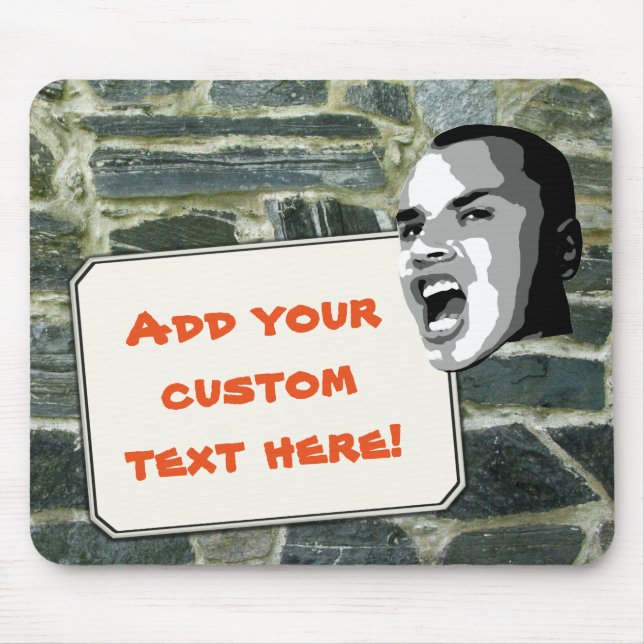 Mousepad Grito feito sob encomenda do texto na estrutura (Frente)