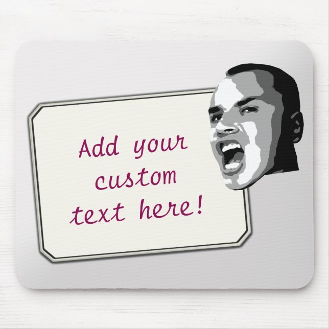 Mousepad Grito feito sob encomenda do texto na prata do (Frente)