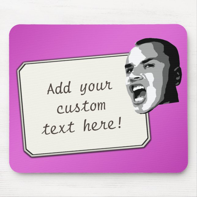 Mousepad Grito feito sob encomenda do texto no rosa do (Frente)