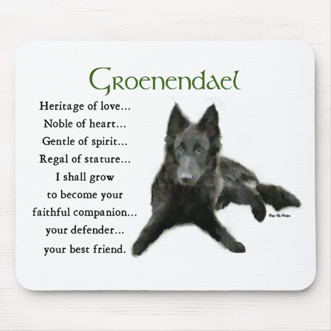 Mousepad Groenendael Belga Sheepdog Gifts (Frente)