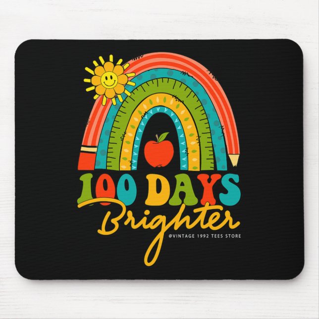 Mousepad Groovy 100 Dias De Arco-Íris Escolar 100 Dias Brig (Frente)