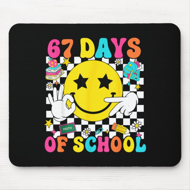 Mousepad Groovy 67º Dia De Escola 67 Meme Professor Menino  (Frente)