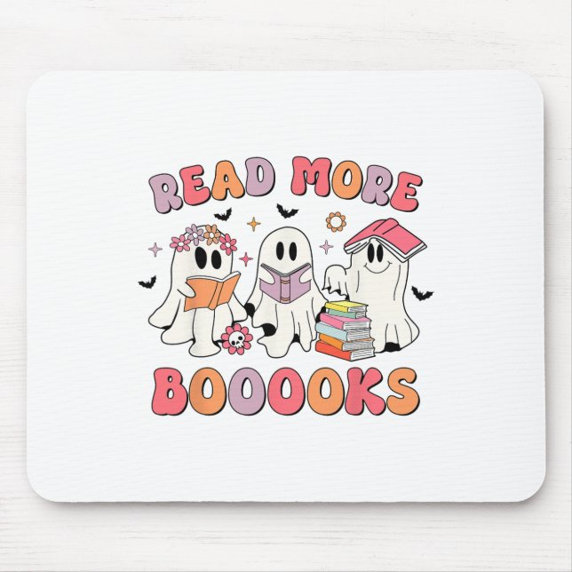 Mousepad Groovy Boooks Ghost Leia Mais Livros Engraçado Pro (Frente)