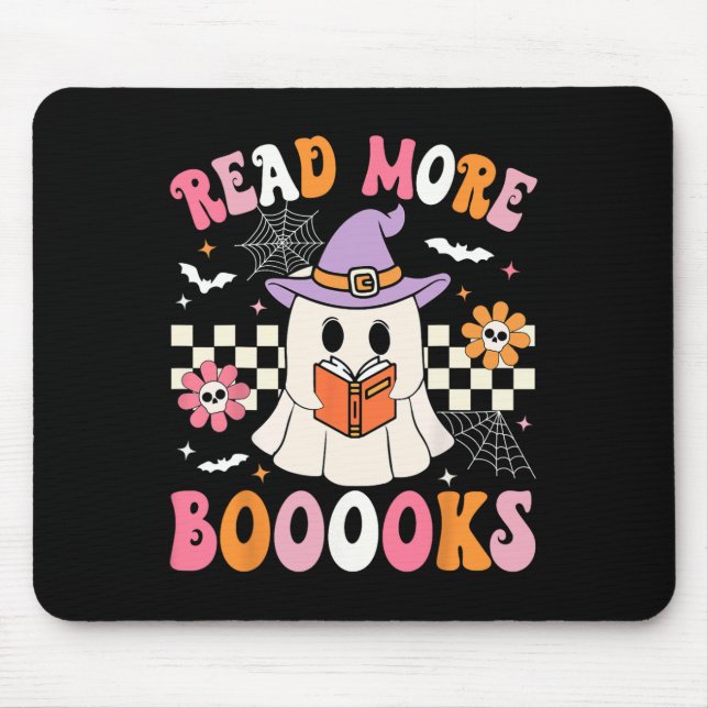 Mousepad Groovy Boooks Ghost Leia Mais Livros Engraçado Pro (Frente)