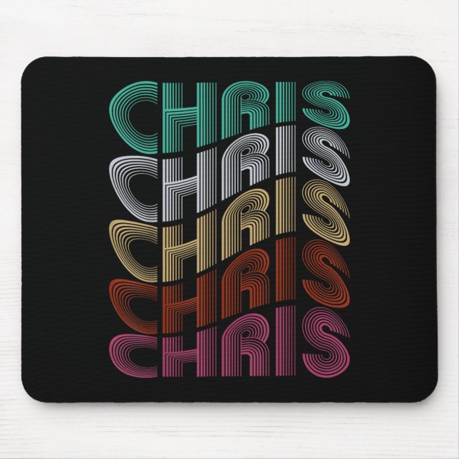 Mousepad Groovy Chris D Name I Love Chris 70,80's Meme  (Frente)