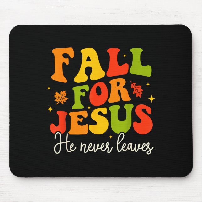 Mousepad Groovy Christian Sayings Halloween Fall For Jesus  (Frente)