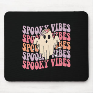 Mousepad Groovy Halloween Spooky Vibes Retro Fantasma Flora