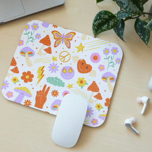 Mousepad Groovy Hippie Trippy Retro Flower Funky Vibes