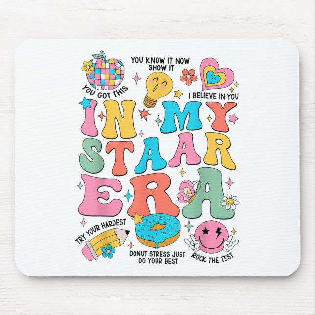 Mousepad Groovy In My Starr Era Testing Day Teacher Kids Mo (Frente)