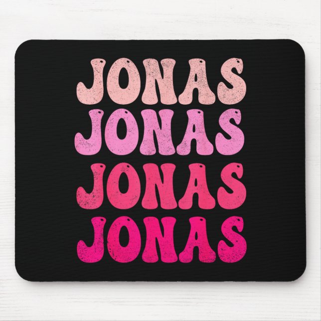 Mousepad Groovy Jonas Primeiro Nome D Eu Amo Jonas Camiseta (Frente)