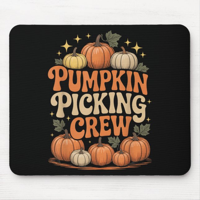 Mousepad Groovy Pumpkin Cking Crew Matching Family Autumn F (Frente)
