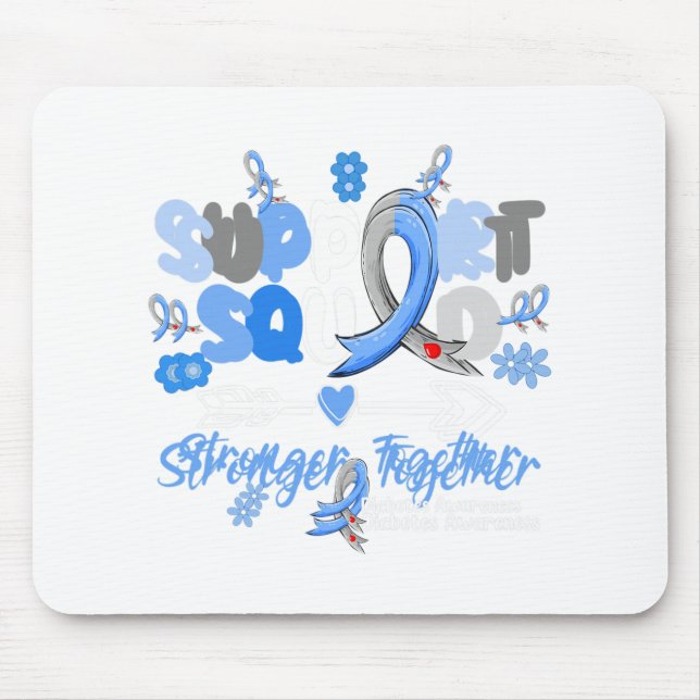 Mousepad Groovy Support Squad Blue Ribbon Diabetes Awarenes (Frente)