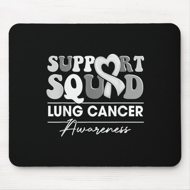 Mousepad Groovy Support Squad White Ribbon Lung Cancer Awar (Frente)