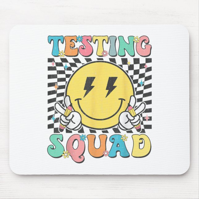 Mousepad Groovy Test Day Testing Squad Motivation Teacher S (Frente)