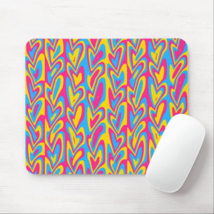 Mousepad Groovy Trippy Squiggly Quirky Pansexual Pride