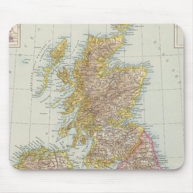Mousepad Grossbritannien, Irlanda - Mapa do Reino Unido, Ir (Frente)