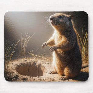 Mousepad Groundhog Em Pé De Luz Solar