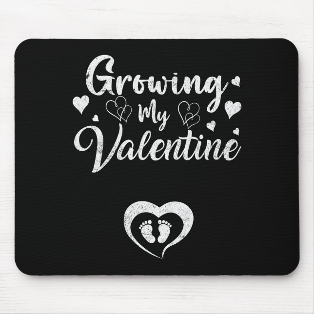 Mousepad Growing My Valentine Pregnancy New Mom Valentines  (Frente)