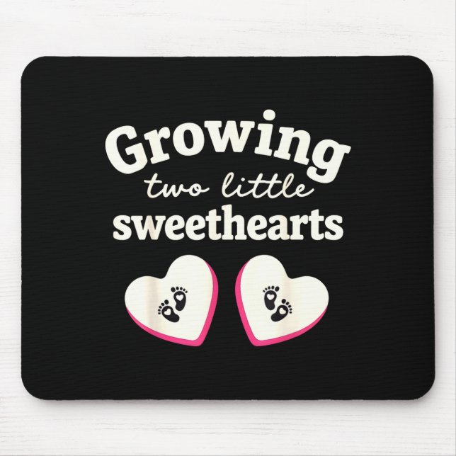Mousepad Growing Two Little Sweethearts Valentines Pregnanc (Frente)