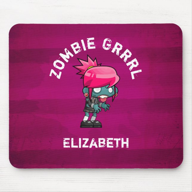 Mousepad Grrl De Zombie De Pedra Bela Personalizado (Frente)