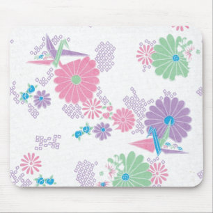 Mousepad Gruas e Flores de Papel Origami