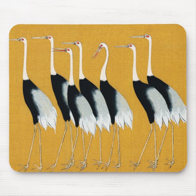 Mousepad Gruas Místicas: Harmonia em Dourado (Frente)