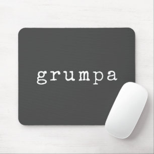 Mousepad Grumpa  Vovô engraçado, preto e branco
