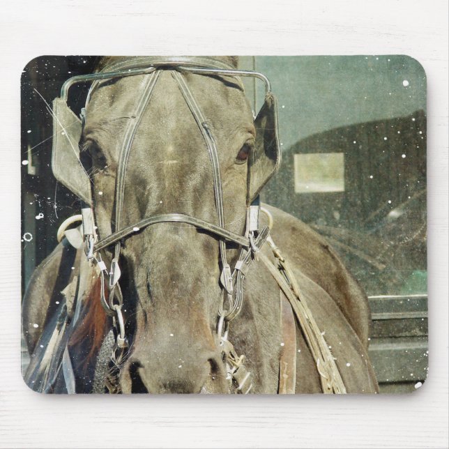 Mousepad Grunge Amish Buggy Horse (Frente)