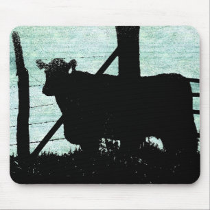 Mousepad Grunge Cow Silhouette