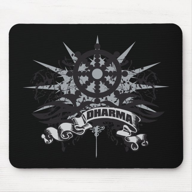 Mousepad Grunge da roda de Dharma (Frente)
