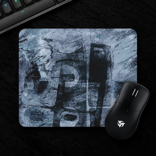 Mousepad Grunge de Grafite pintado Marinho escuro e azul