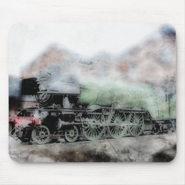 Mousepad Grunge do Trem Flying Scotsman Vintage (Frente)
