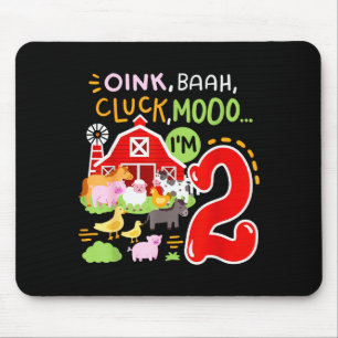 Mousepad Grunhe Baa Moo Eu Tenho 2 Animais de Fazenda 2º An