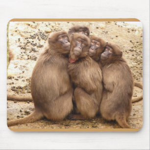 Mousepad Grupo bonito de tapete do rato dos macacos