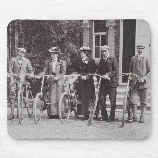 Mousepad Grupo de bicyclists de Edwardian, 1900s adiantados (Frente)