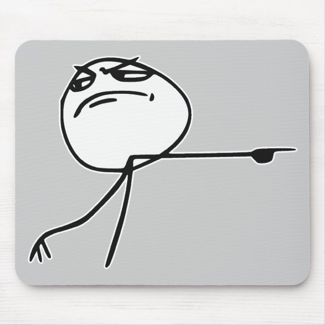 Mousepad GTFO saem da cara Meme cómico da raiva da cara (Frente)