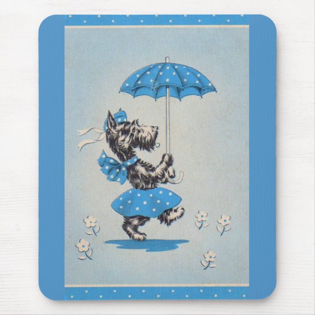 Mousepad Guarda-chuva de carregando da senhora escocesa (Frente)