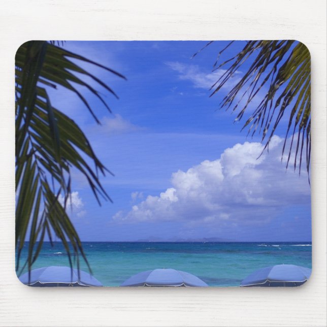 Mousepad guarda-chuvas na praia, St. Maarten, Caribe (Frente)