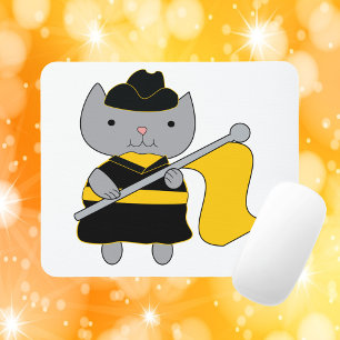 Mousepad Guarda de Cores Gatinho Fofo Preto e Amarelo