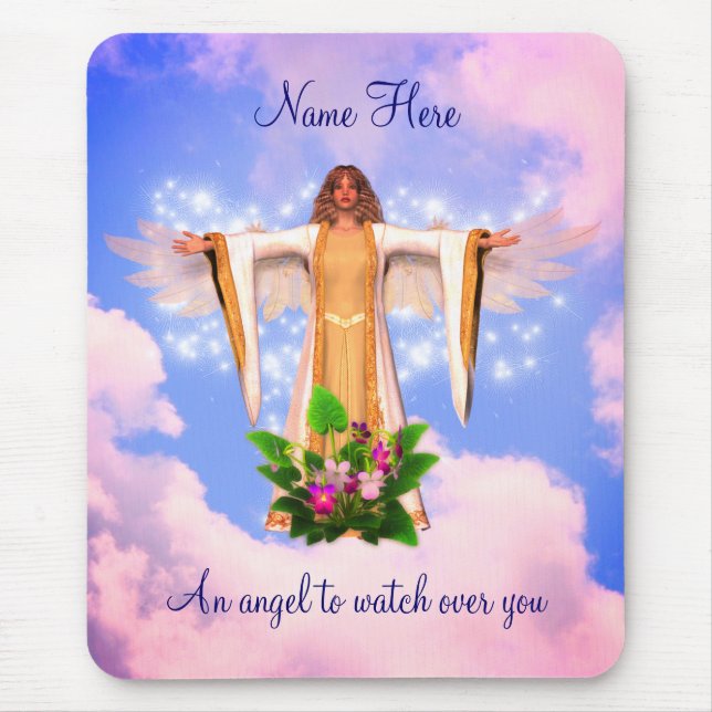 Mousepad Guardian Angel Inspirational Personalizado (Frente)