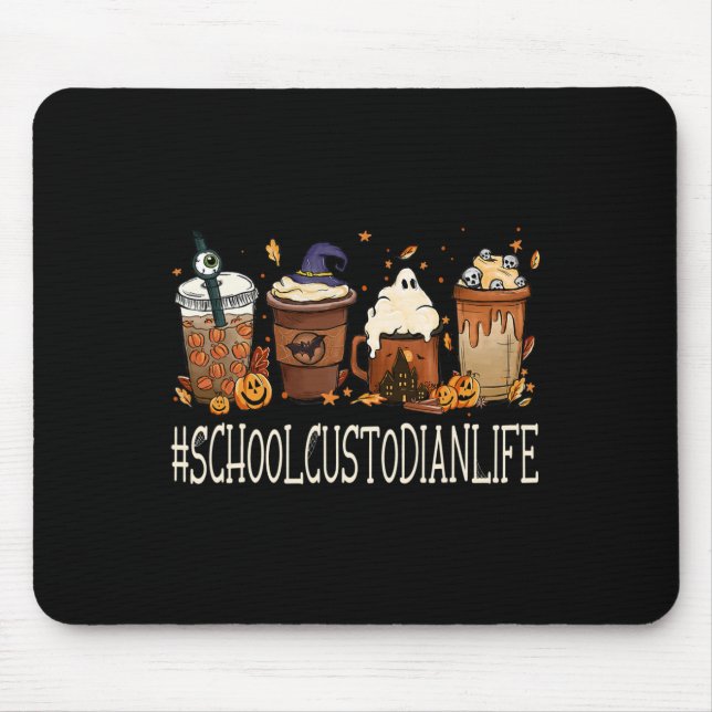 Mousepad Guardião Escolar Abaixe o Café Bomba de Halloween (Frente)