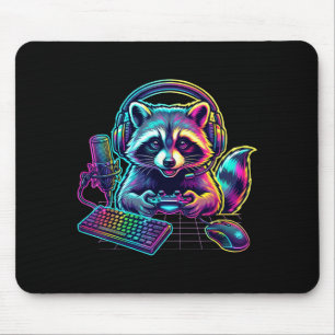 Mousepad Guaxinim Divertido Amante de Jogos de Vídeo Gamer