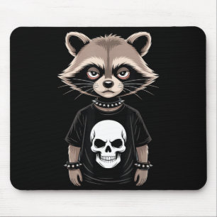 Mousepad Guaxinim Emo Escuro Com Estilo Punk Alternativo Cr