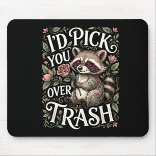 Mousepad Guaxinim Engraçado Eu Te Ck Sobre o Lixo no Dia do