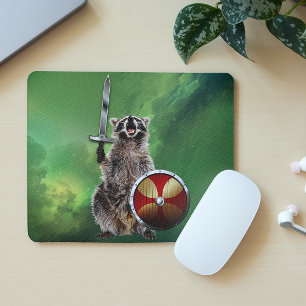 Mousepad Guaxinim no Espaço Viçando Espada Escorada Custa E
