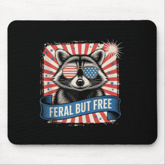 Mousepad Guaxinim Selvagem Mas Livre 4 De Julho Camiseta Fe