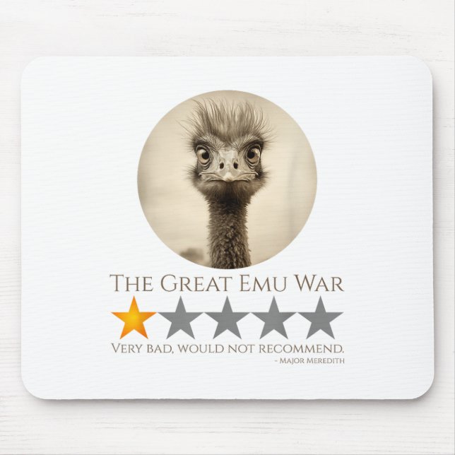 Mousepad Guerra do Excelente Emu - Memória da História Aust (Frente)