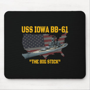 Mousepad Guerra Mundial Ii Warship Uss Iowa & Ww2 Bb-61