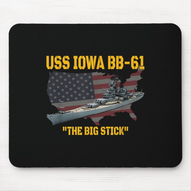 Mousepad Guerra Mundial Ii Warship Uss Iowa &amp; Ww2 Bb-61 (Frente)